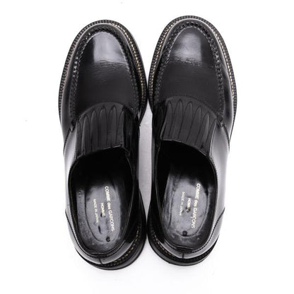 COMME des GARCONS HOMME Black Leather Slip-Ons Size 25.5cm
