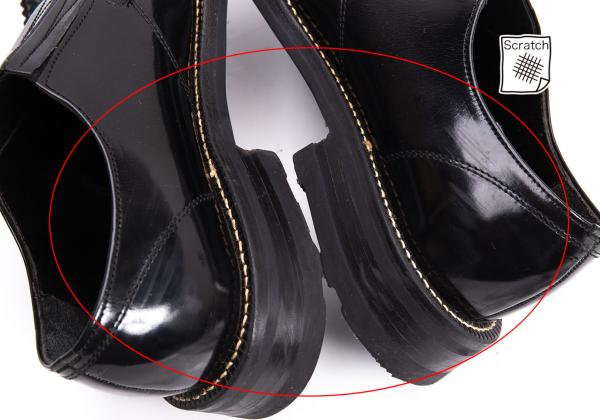 COMME des GARCONS HOMME Black Leather Slip-Ons Size 25.5cm