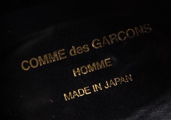 COMME des GARCONS HOMME Black Leather Slip-Ons Size 25.5cm