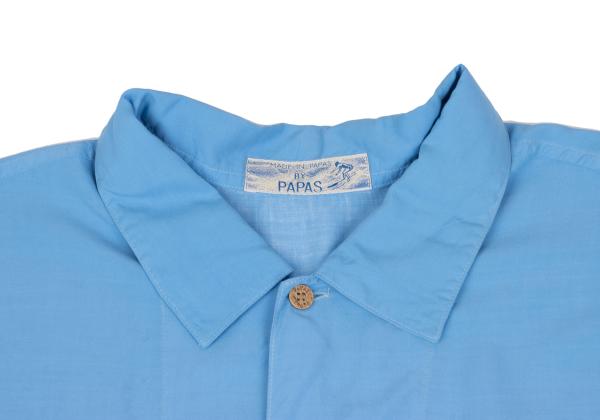 Papas Rayon Surf Print Aloha Shirt Light Blue Size M