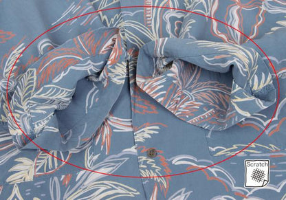 Papas Blue Multi Drawing Print Aloha Shirt Size M