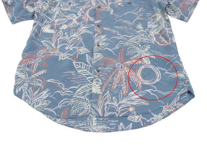 Papas Blue Multi Drawing Print Aloha Shirt Size M