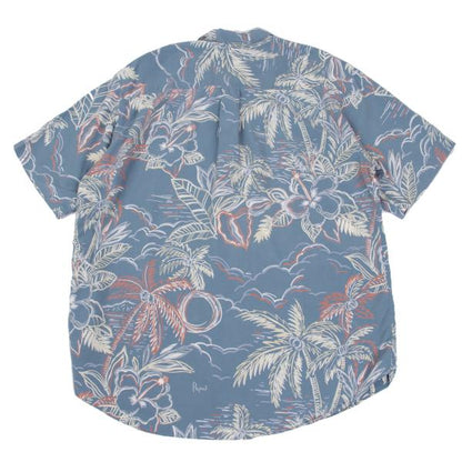 Papas Blue Multi Drawing Print Aloha Shirt Size M
