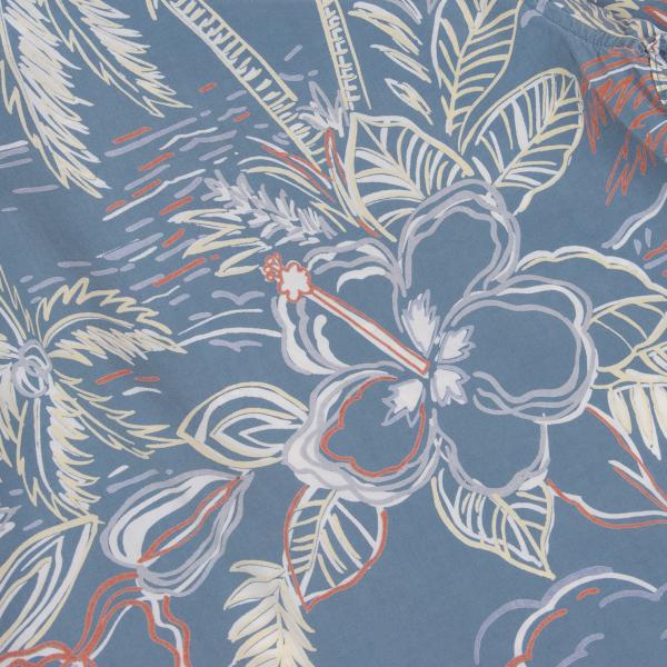 Papas Blue Multi Drawing Print Aloha Shirt Size M