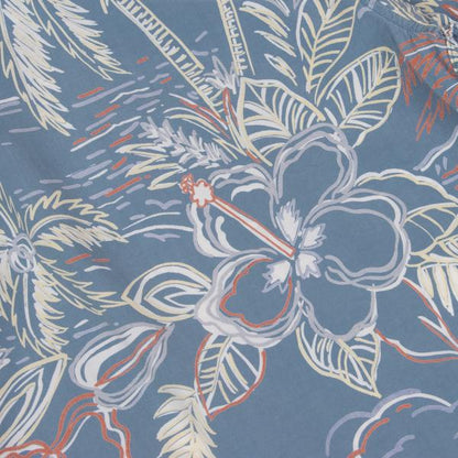 Papas Blue Multi Drawing Print Aloha Shirt Size M