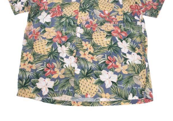 Papas Rayon Tropical Print Shirt Blue Multi Size L