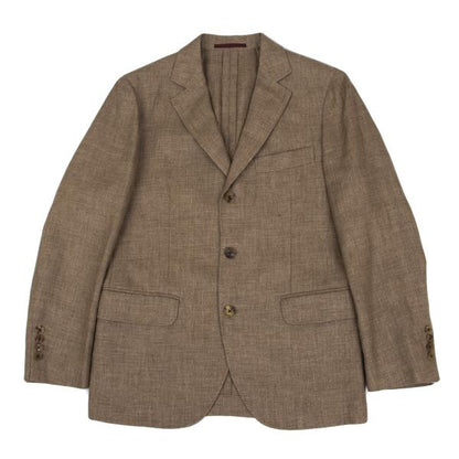 Papas Linen Wool 3-Button Jacket Brown Size S