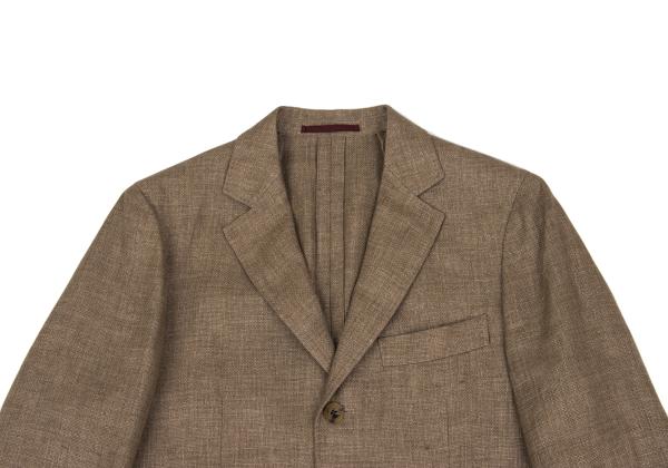 Papas Linen Wool 3-Button Jacket Brown Size S