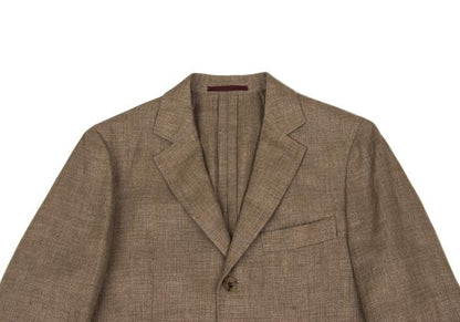 Papas Linen Wool 3-Button Jacket Brown Size S