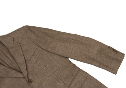 Papas Linen Wool 3-Button Jacket Brown Size S