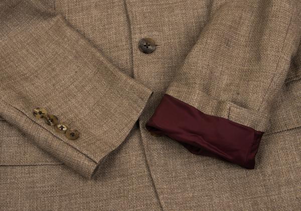 Papas Linen Wool 3-Button Jacket Brown Size S