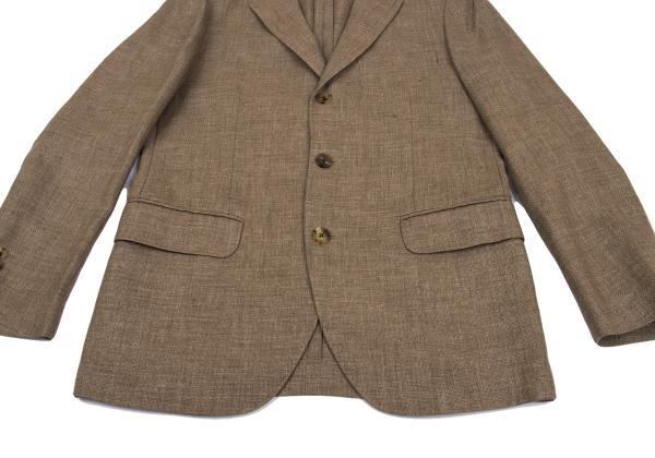 Papas Linen Wool 3-Button Jacket Brown Size S
