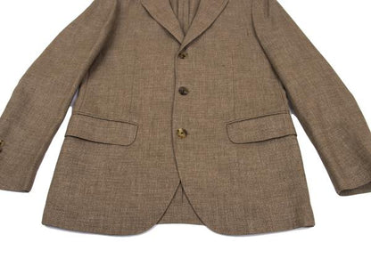 Papas Linen Wool 3-Button Jacket Brown Size S