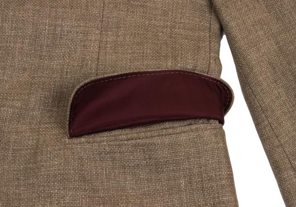 Papas Linen Wool 3-Button Jacket Brown Size S
