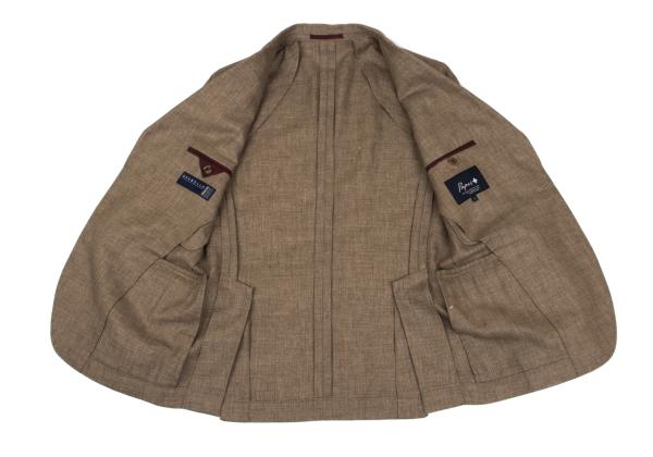 Papas Linen Wool 3-Button Jacket Brown Size S