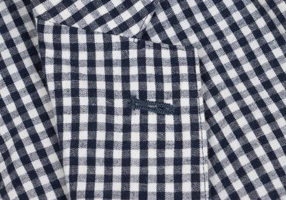 Papas Linen Cotton Gingham Check 3B Jacket Navy Size M