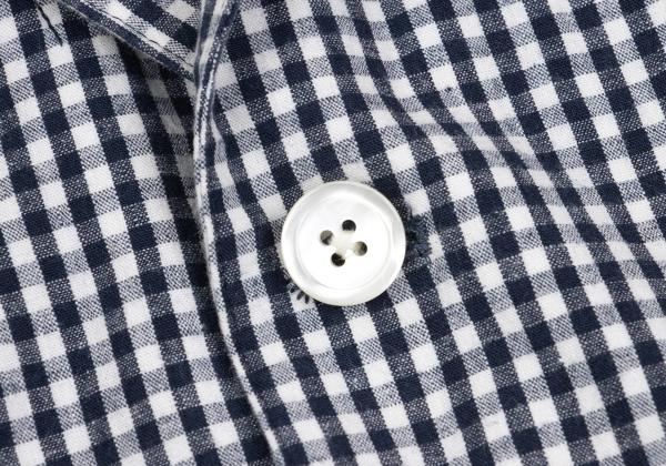 Papas Linen Cotton Gingham Check 3B Jacket Navy Size M