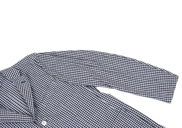 Papas Linen Cotton Gingham Check 3B Jacket Navy Size M