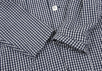 Papas Linen Cotton Gingham Check 3B Jacket Navy Size M