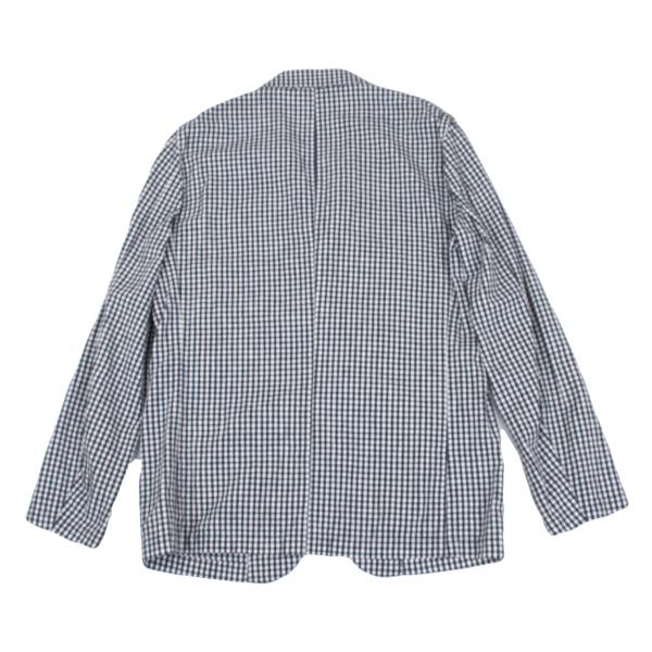 Papas Linen Cotton Gingham Check 3B Jacket Navy Size M