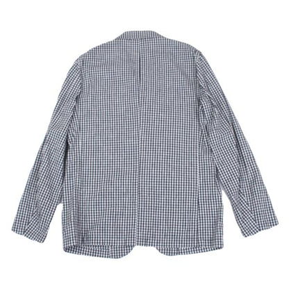 Papas Linen Cotton Gingham Check 3B Jacket Navy Size M