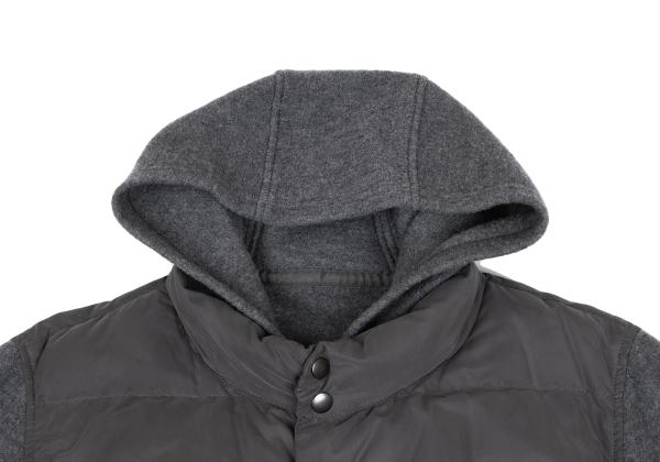 Papas Hybrid Hooded Down Vest Greige Size M