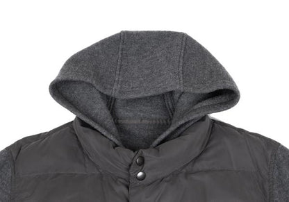 Papas Hybrid Hooded Down Vest Greige Size M