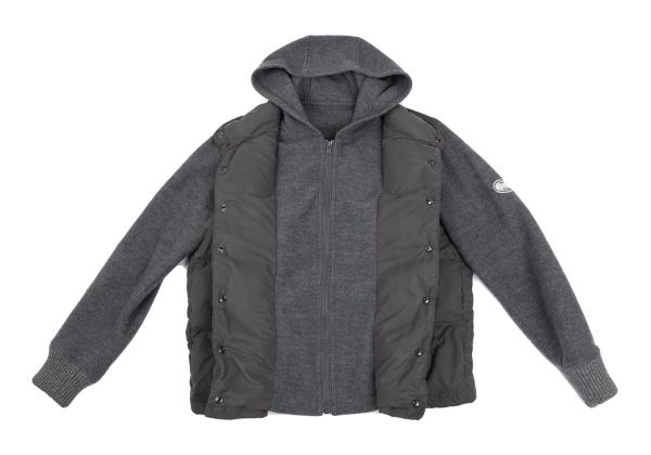 Papas Hybrid Hooded Down Vest Greige Size M