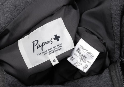 Papas Hybrid Hooded Down Vest Greige Size M