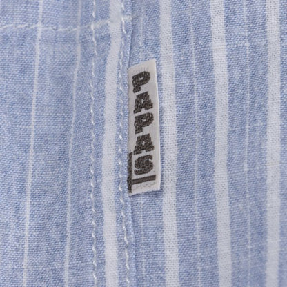 Papas Cotton Linen Stripe Hoodie Blue Size M