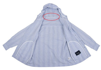 Papas Cotton Linen Stripe Hoodie Blue Size M