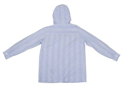 Papas Cotton Linen Stripe Hoodie Blue Size M