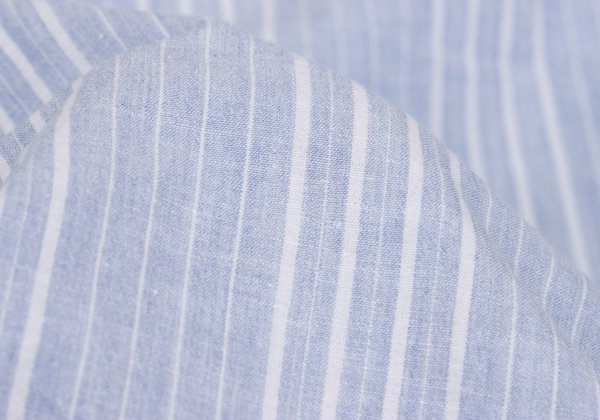 Papas Cotton Linen Stripe Hoodie Blue Size M