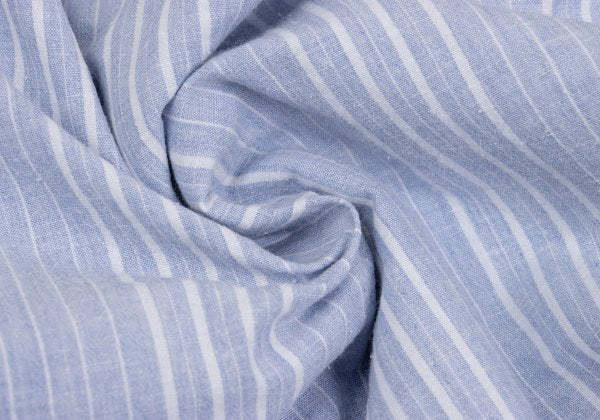 Papas Cotton Linen Stripe Hoodie Blue Size M