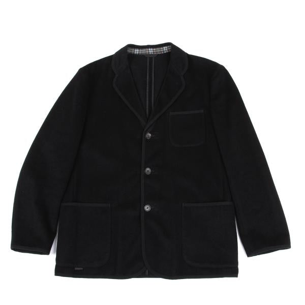 Papas Brushed Cashmere Piping Jacket Black Size 48M