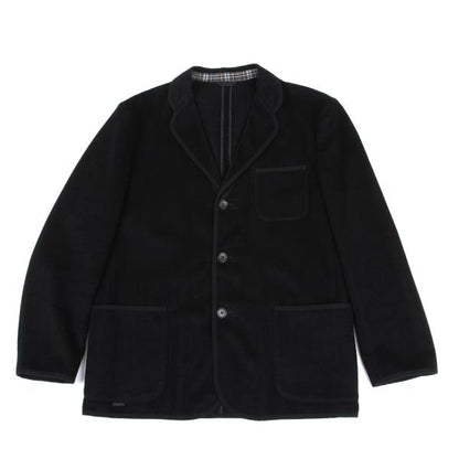 Papas Brushed Cashmere Piping Jacket Black Size 48M