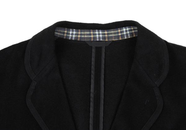 Papas Brushed Cashmere Piping Jacket Black Size 48M
