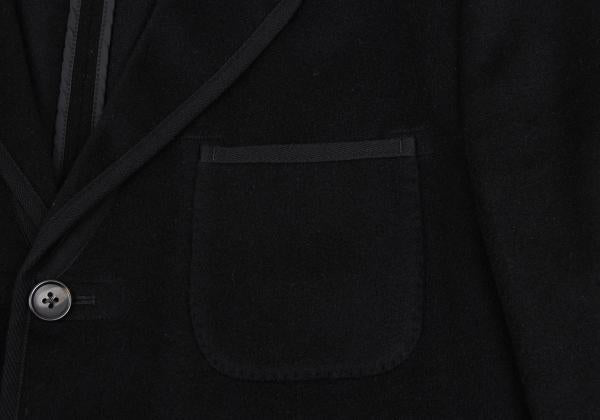 Papas Brushed Cashmere Piping Jacket Black Size 48M