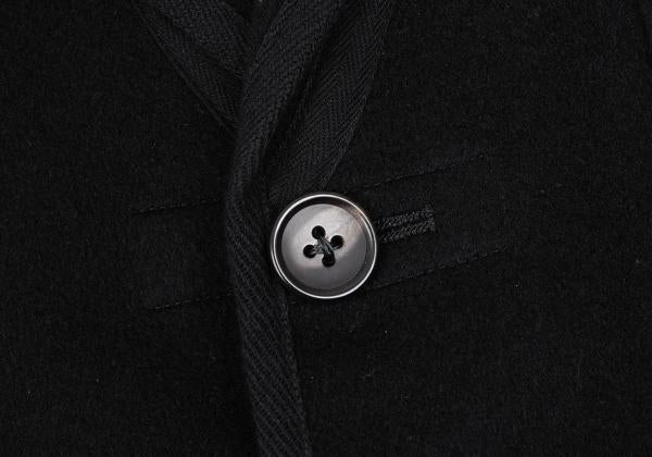 Papas Brushed Cashmere Piping Jacket Black Size 48M