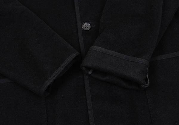 Papas Brushed Cashmere Piping Jacket Black Size 48M
