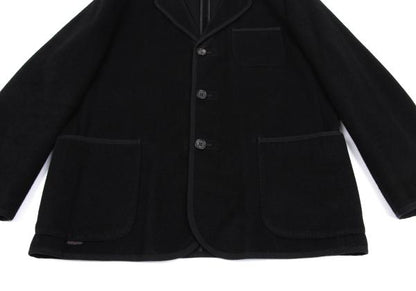 Papas Brushed Cashmere Piping Jacket Black Size 48M