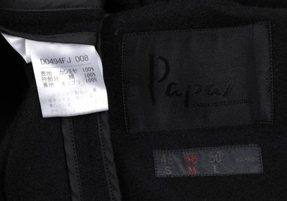 Papas Brushed Cashmere Piping Jacket Black Size 48M