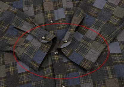 Papas Grey Check Block Flannel Hooded Shirt Hoodie Size 48M
