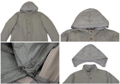 Papas Detachable Liner Down Hooded Long Light Khaki Jacket Size 48M