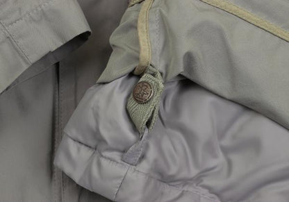 Papas Detachable Liner Down Hooded Long Light Khaki Jacket Size 48M