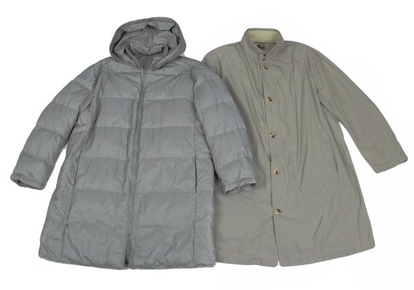 Papas Detachable Liner Down Hooded Long Light Khaki Jacket Size 48M