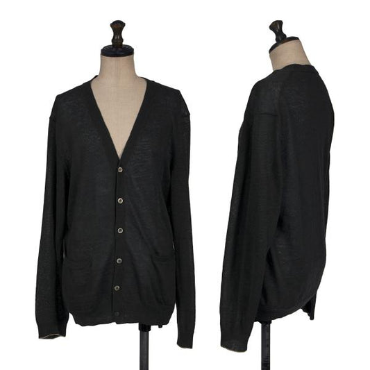 MARGARET HOWELL Linen Knit Cardigan Charcoal Size M