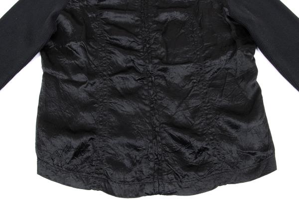 HIROKO BIS Mixed Material Zip-Up Knit Jacket Black Size 9