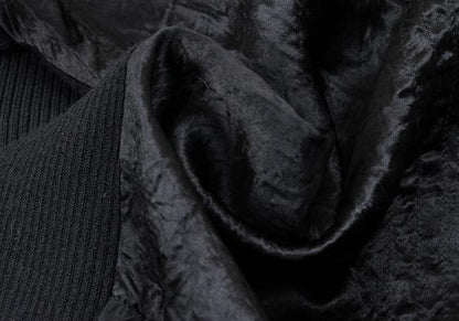 HIROKO BIS Mixed Material Zip-Up Knit Jacket Black Size 9