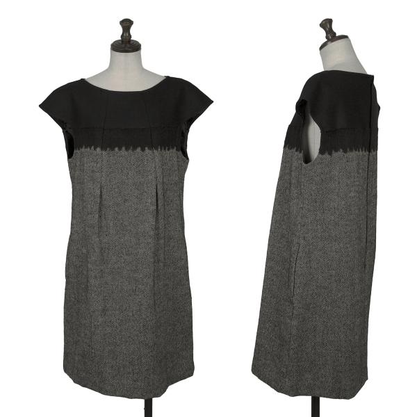 HIROKO BIS Wool Blend Herringbone Tweed Dress Gray Size 11